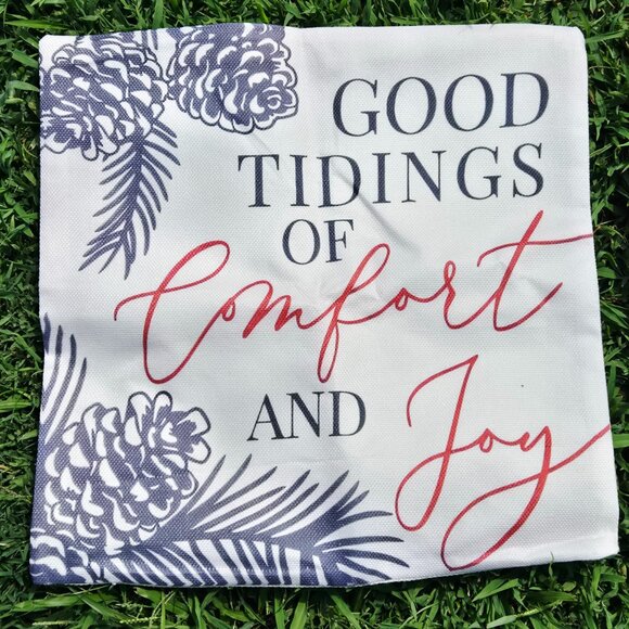 NEW SET OF 4 CHRISTMAS COTTON LINEN BLEND CHRISTMAS SEASONAL PILLOW COVERS 18" - Picture 5 of 8